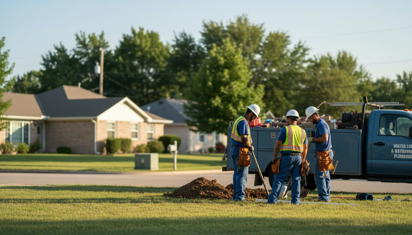 Residential water line and bathroom plumbing service in Moro, OR